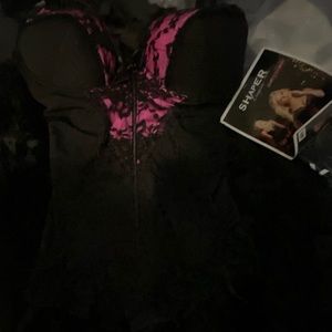 Brand new pink and black corset